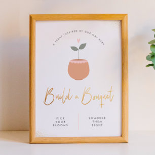 Poster Baby In Bloom Construire Un Bouquet Baby shower Si