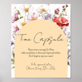 Poster Baby in Bloom Fleur sauvage Baby shower temps Caps
