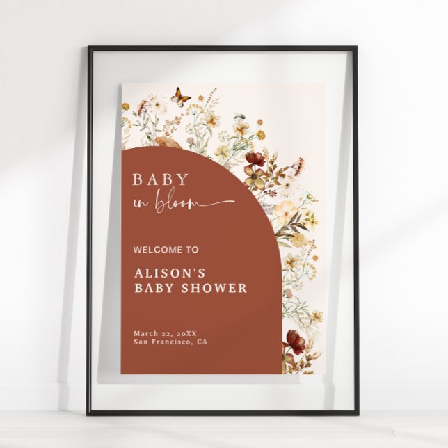 Poster Baby In Bloom Fleur sauvage Douche en terre cuite  (Créateur téléchargé)