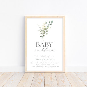 Poster Baby in Bloom Neutral Baby shower Bienvenue