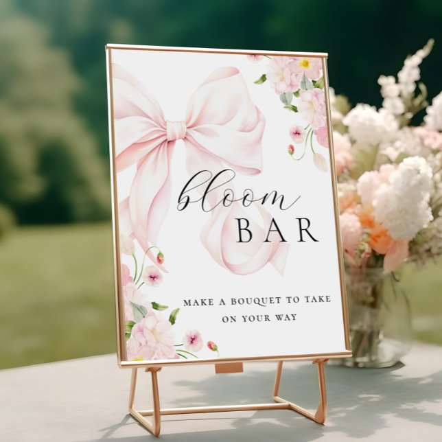 Poster Baby in Bloom Pink Bow Bouquet Bar (Créateur téléchargé)