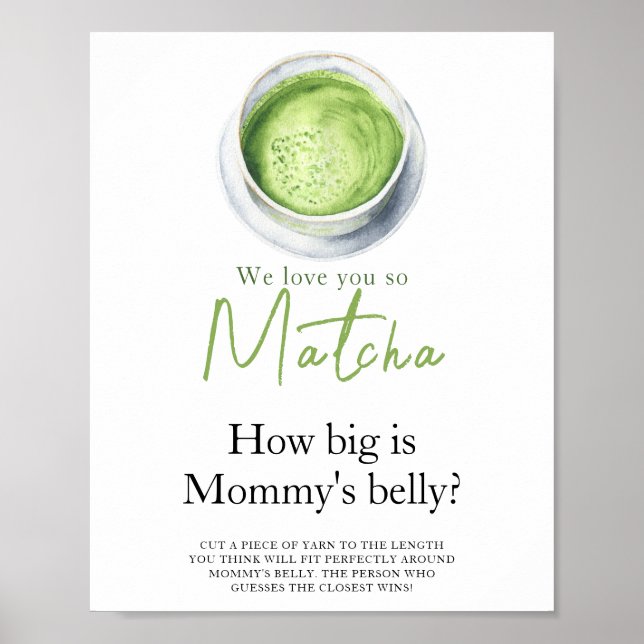 Poster Baby is brewing Matcha How big is mommy's belly (Devant)