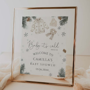 Poster Baby It's Cold Outside Baby shower Welcome