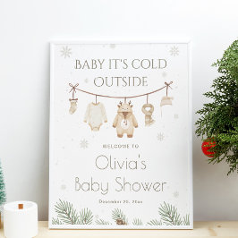 Poster Baby It's Cold Outside Baby Shower Welcome