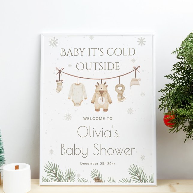 Poster Baby It's Cold Outside Baby Shower Welcome (Créateur téléchargé)