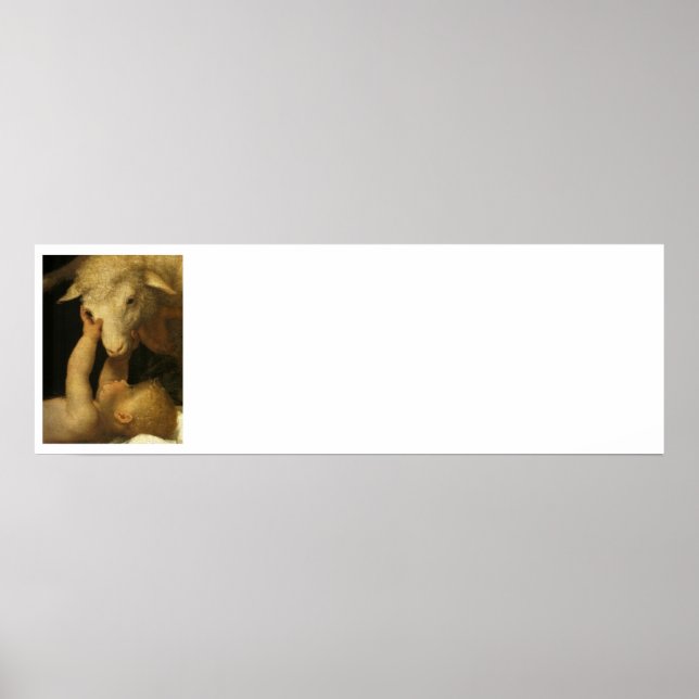 Poster Baby Jesus Touches Lamb (Devant)