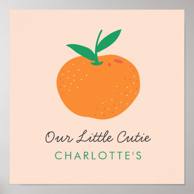 Poster Baby Little sweetie mignonne Orange Nourrier Poste (Devant)