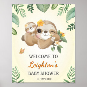 Poster Baby Momma Sloth Wild Baby shower Sprinkl Bienvenu
