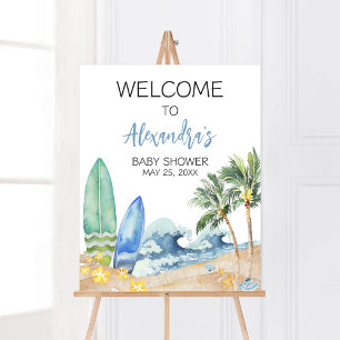 Poster Baby on Board Baby shower de plage Bienvenue