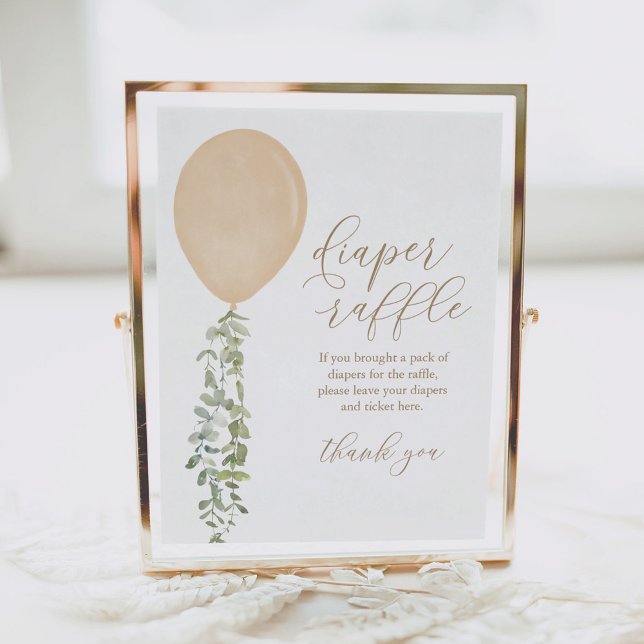 Poster Baby shower à ballets dorés Diaper Raffle (Créateur téléchargé)