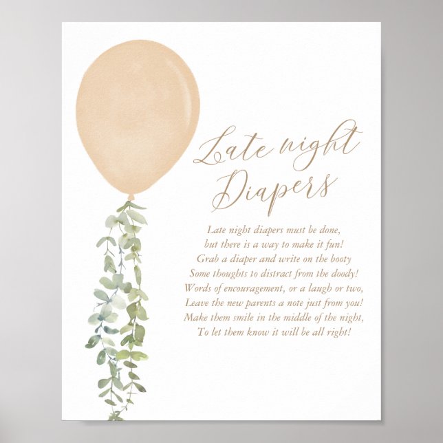 Poster Baby shower à ballon doré des Diapeurs de nuit (Devant)