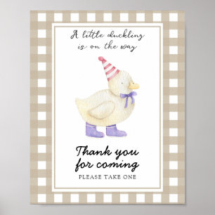 Poster Baby shower à canard - Merci pour venir