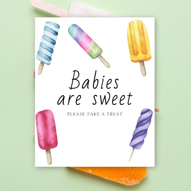 Poster Baby shower à crosicle - les bébés sont doux (Créateur téléchargé)