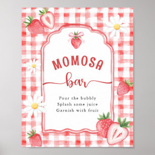 Poster Baby shower à fraises à la mode Meadow MOMOSA Bar