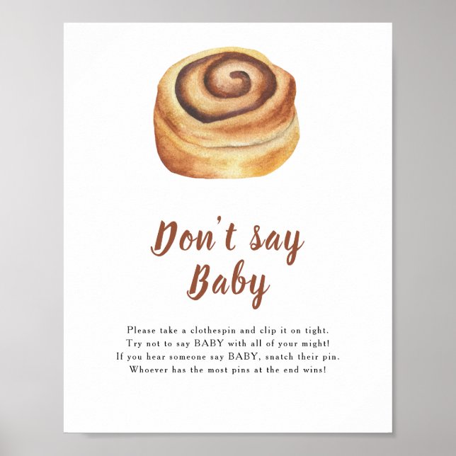 Poster Baby shower à pain - Ne dis pas bébé (Devant)