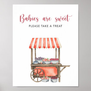 Poster Baby shower à thème baies - les bébés sont doux