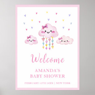 Poster Baby shower amoureux Raindrop coloré Bienvenue