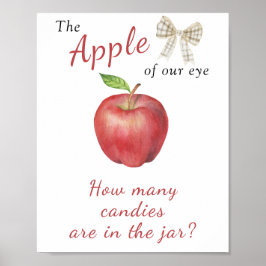 Poster Baby shower Apple - devinez combien de bonbons dan