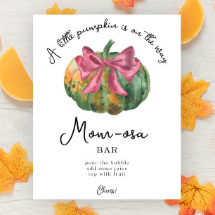 Poster baby shower arc citrouille Momosa bar