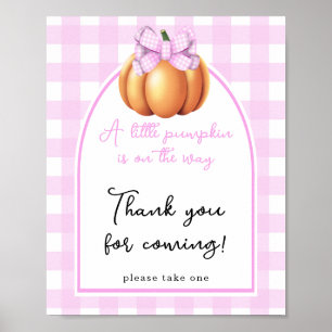 Poster Baby shower arc en forme de citrouille - Merci 