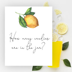 Poster Baby shower au citron Devinez combien de bonbons