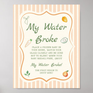 Poster Baby Shower au Marché des Fermiers Mon Eau a Cassé