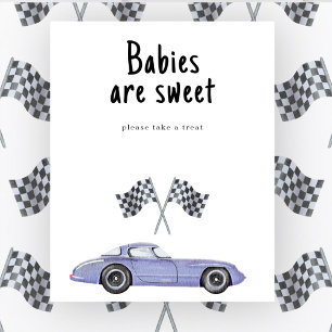 Poster Baby shower automobile - Les bébés sont doux