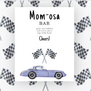 Poster Baby shower automobile Momosa bar