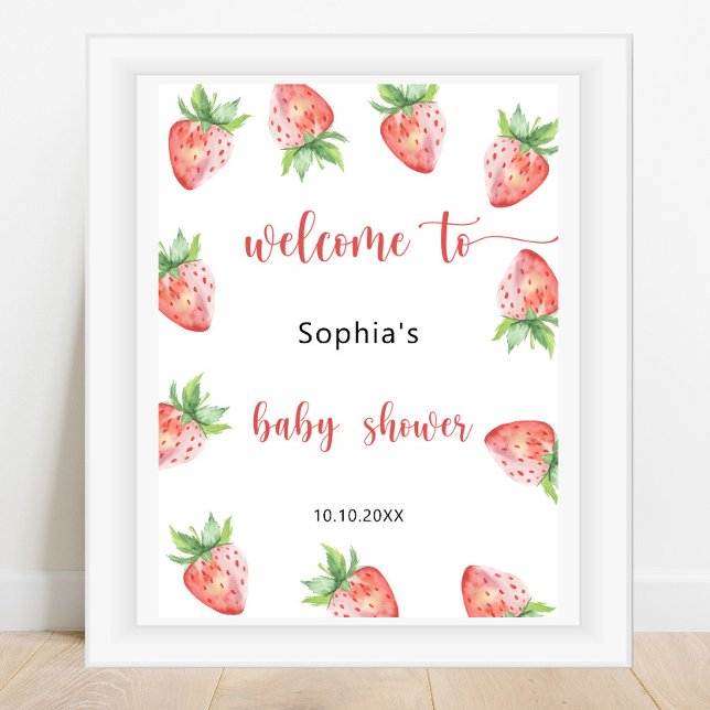 Poster Baby shower aux fraises (Créateur téléchargé)