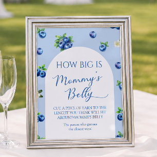Poster Baby Shower aux Myrtilles : Devinez la Taille de s