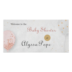 Poster Baby Shower Ballon Rose