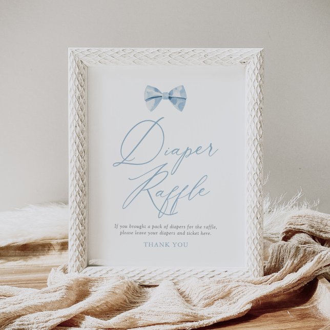 Poster Baby shower Bleu Bowtie Refus  (Créateur téléchargé)