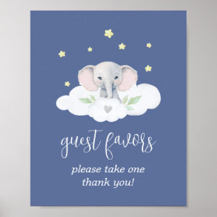 Poster Baby shower Bleu Petite Arachide Faveurs Signale D
