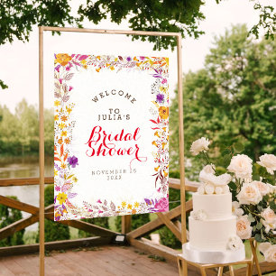 Poster Baby Shower Bohème Fleurs Sauvages de Printemps po