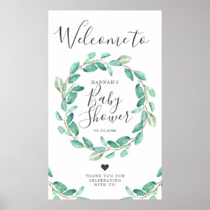 Poster Baby shower Botanique Bayou Bienvenue