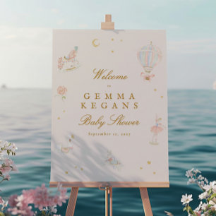 Poster baby shower botanique lunique signe de bienvenue