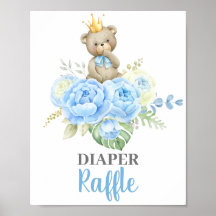 Baby shower Boy Bear Diaper Signal de raffe