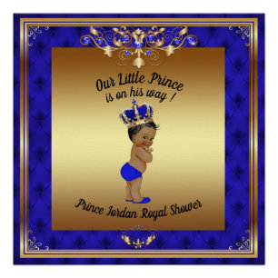 Poster Baby Shower Boy, Prince Baby Boy, blau,20x2
