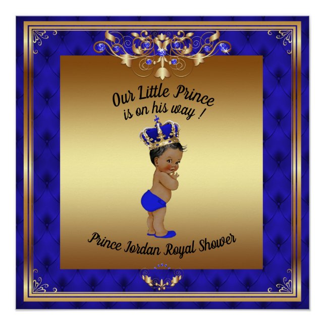 Poster Baby Shower Boy, Prince Baby Boy, blau,20x2 (Vorderseite)