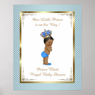 Poster Baby Shower Boy, Prince Junge, blau, 16x20