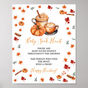 Poster Baby shower Brassage Citrouille épice Baby Chasse 