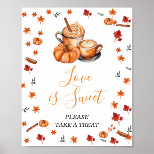 Poster Baby shower brasser Citrouille épice L'amour est d