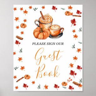 Poster Baby shower Brasserie Citrouille Épice Livre d'inv