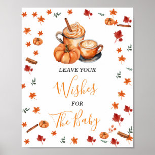 Poster Baby Shower Brewing Pumpkin Spice Laissez Votre Vœ