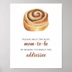 Poster Baby shower Bun Aide à la future maman occupée Des