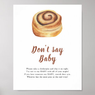 Poster Baby shower Bun - Ne dites pas bébé