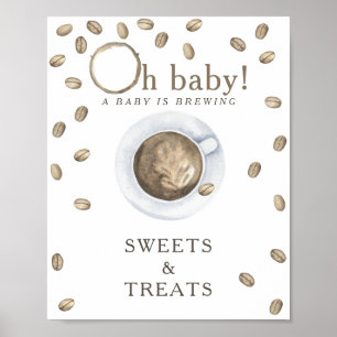 Poster Baby shower café SWEETS AND TREATS