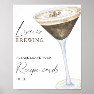 Poster Baby shower café Votre carte de recette ici