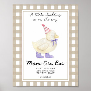 Poster Baby shower canard - bar Momosa