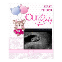 Baby shower. Cerf de bébé rose